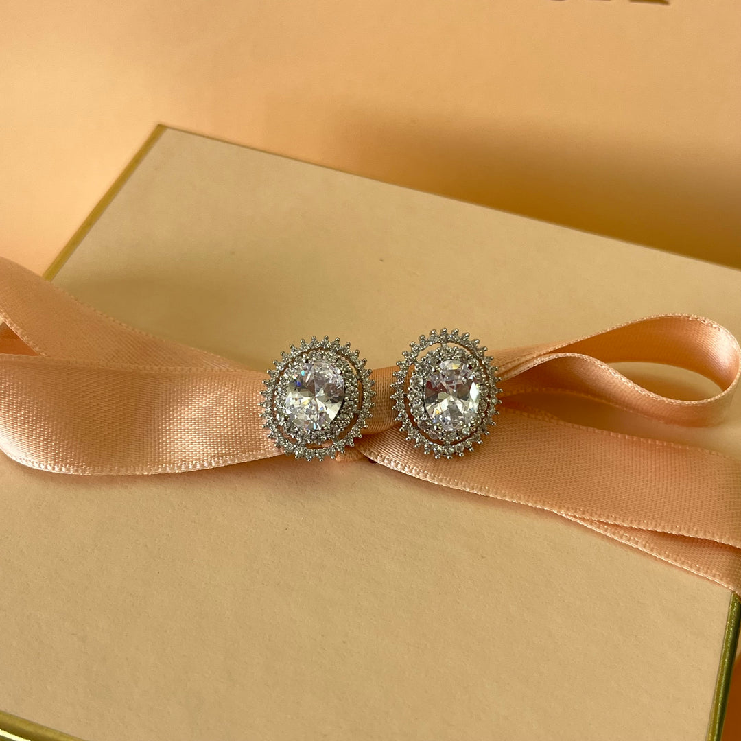 Silver zircone earrings