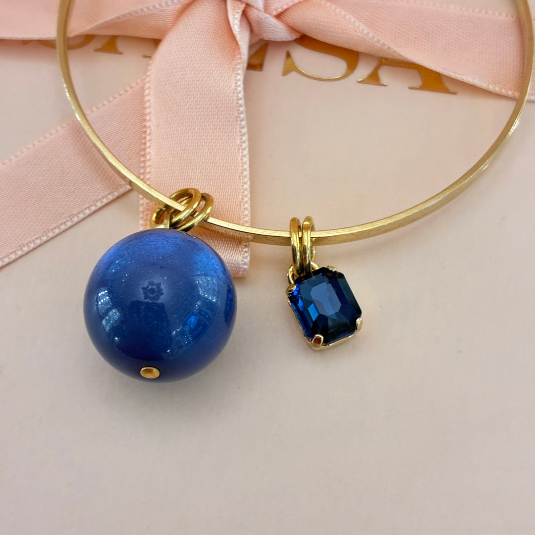 Navy blue Swarovski crystals bangle