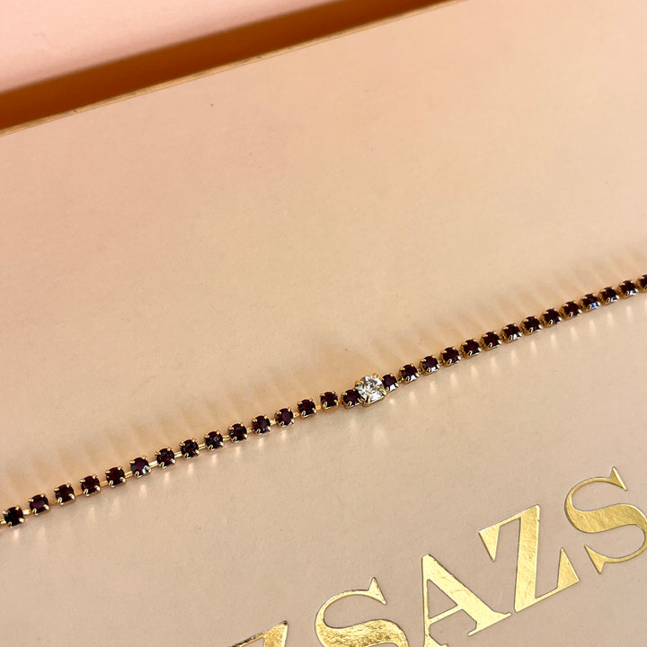 Dark red Swarovski crystals bracelet