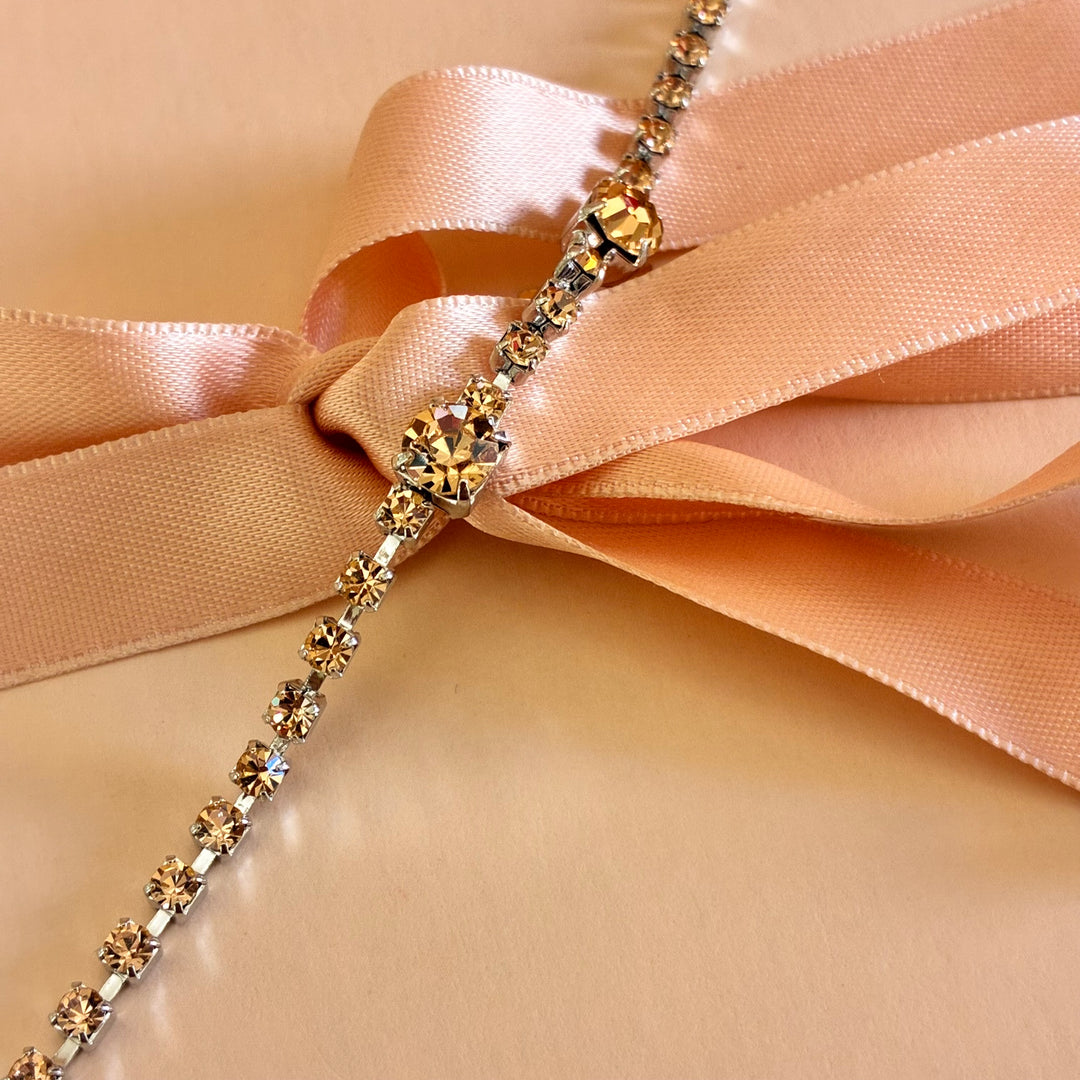 Peach Swarovski crystals bracelet