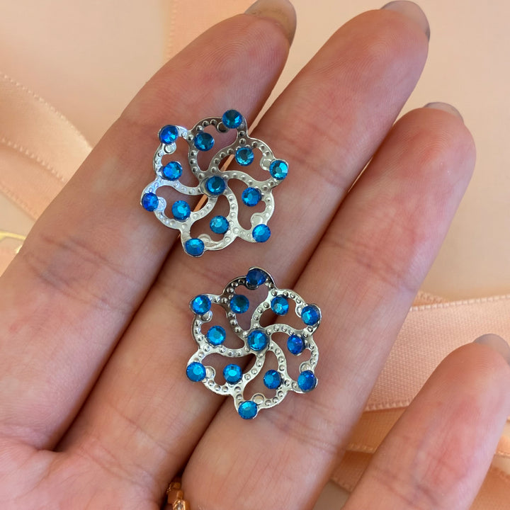 Handmade royal blue silver set