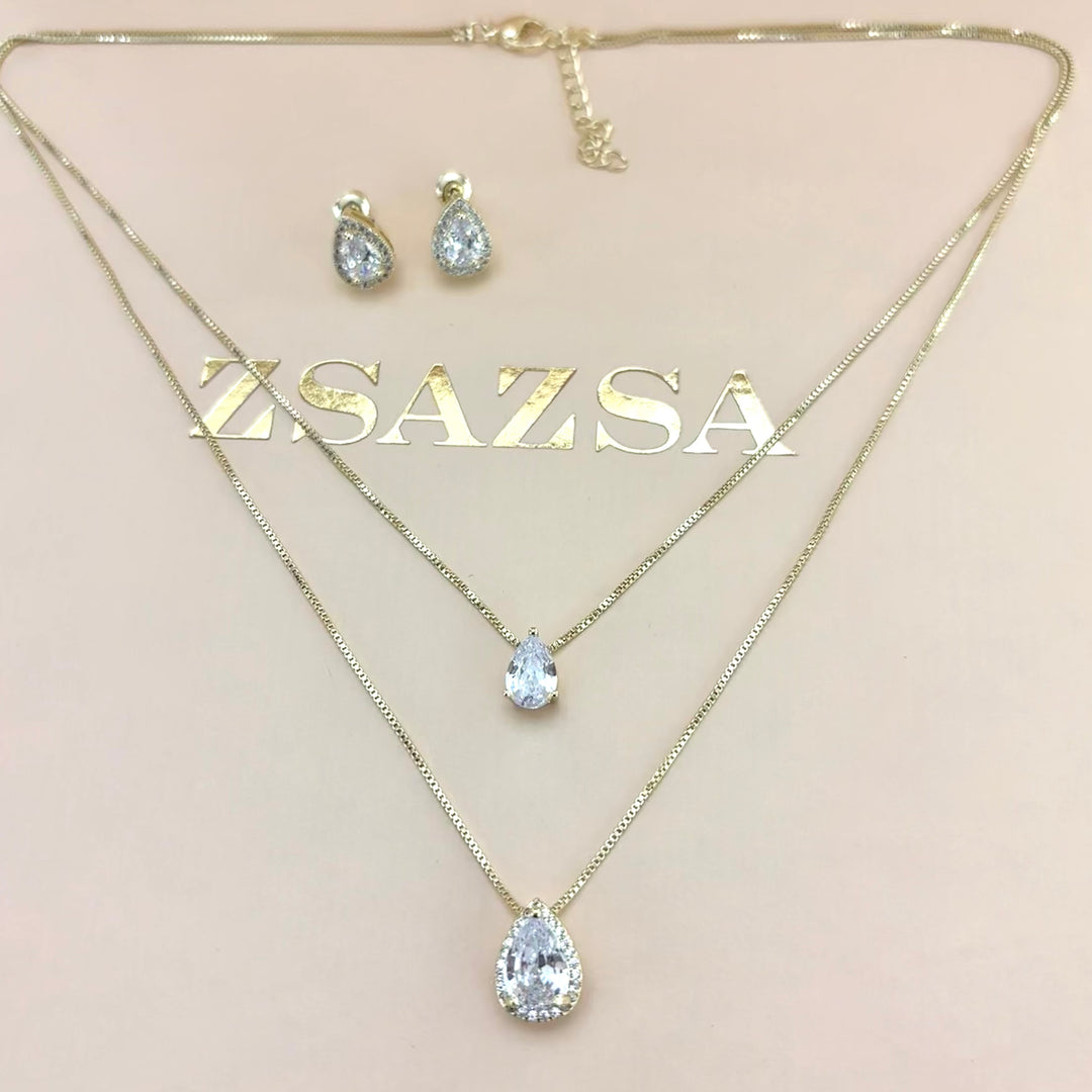 Teardrop zircone set