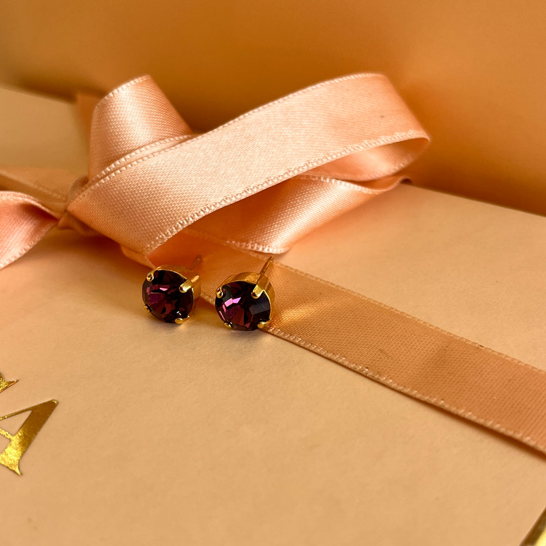 Purple preciosa crystals studs