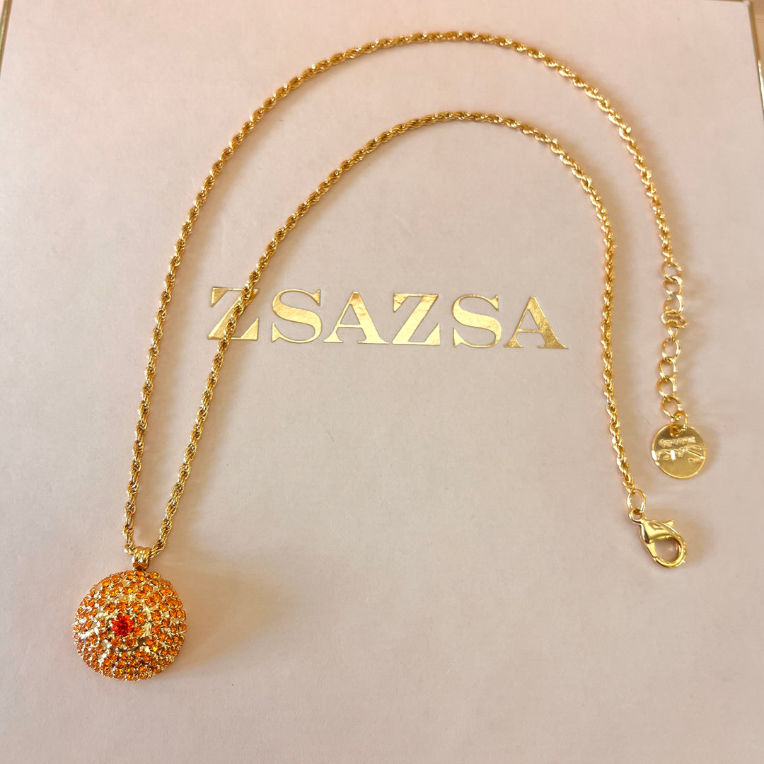 Orange Half of ball Swarovski crystal set