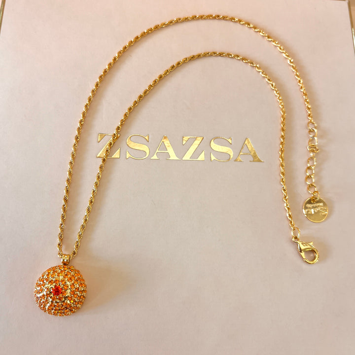 Orange Half of ball Swarovski crystal set