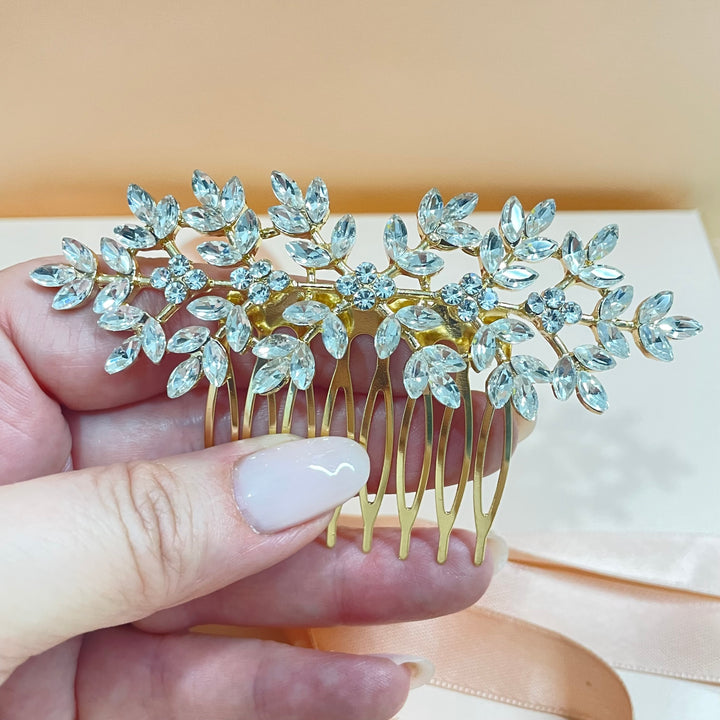 Delicate marquise comb in gold or silver