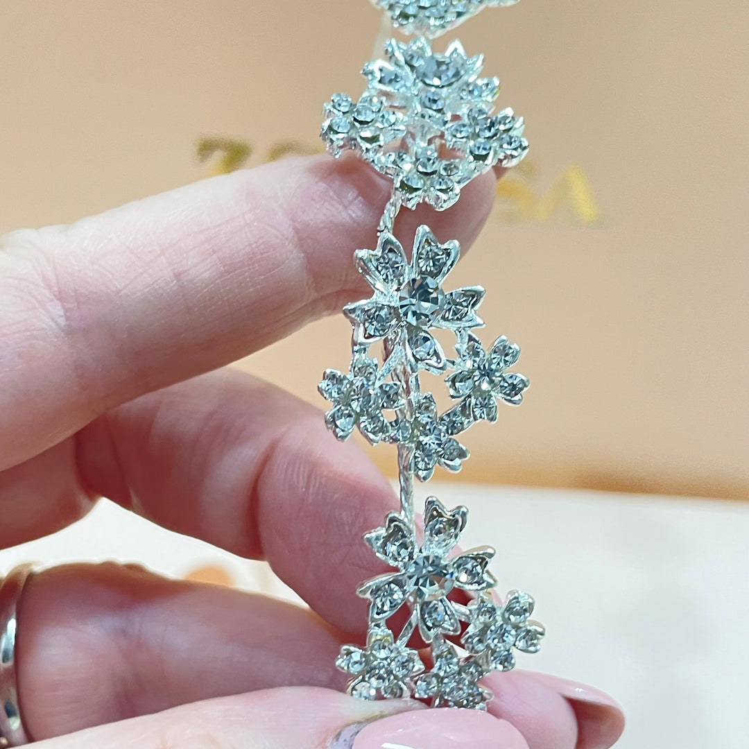 Silver flower cluster headpiece