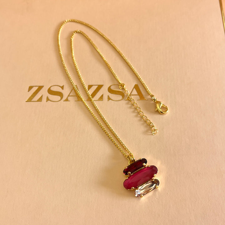Shade of red Swarovski crystals pendant