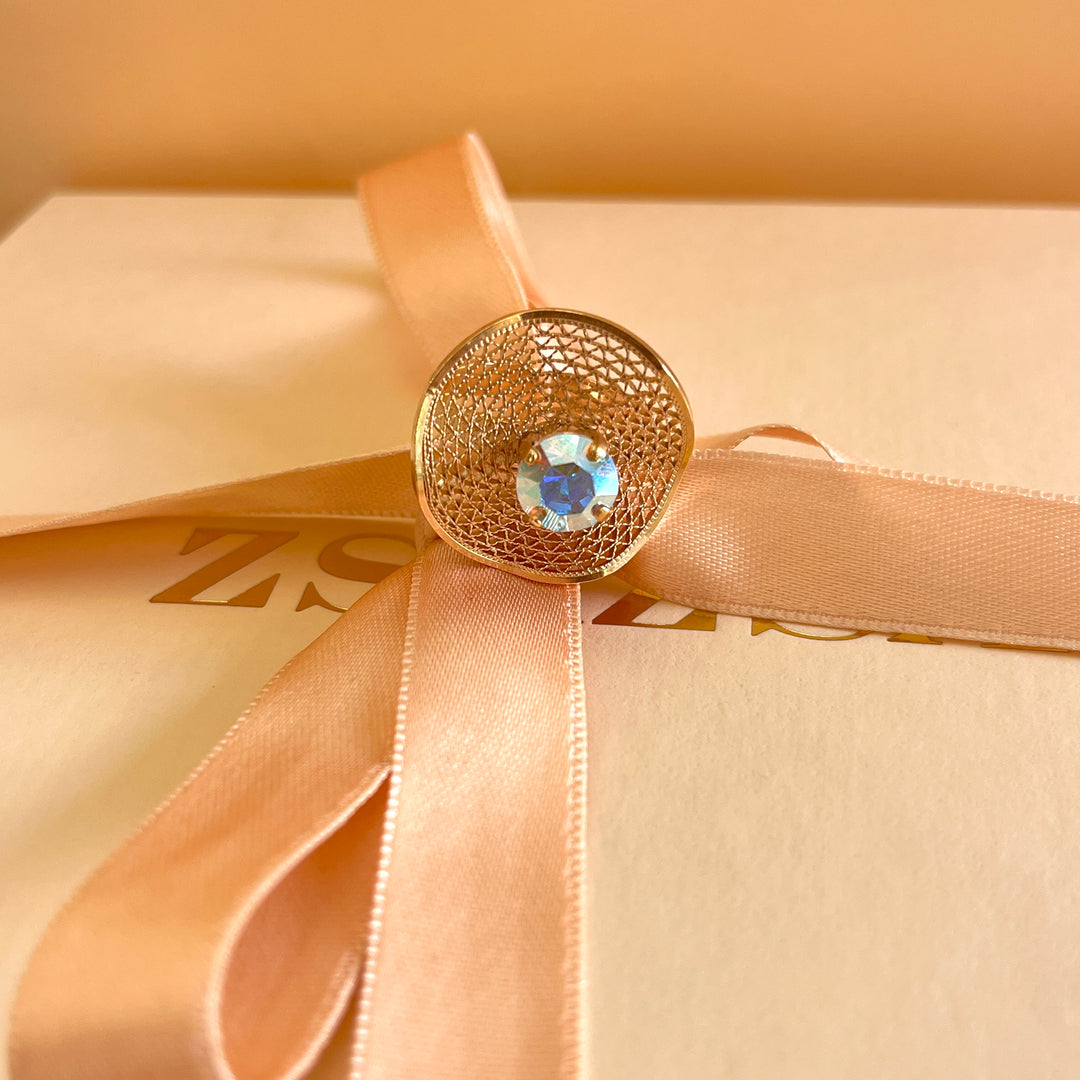 Aurora borealis Swarovski crystals and pearls handmade set