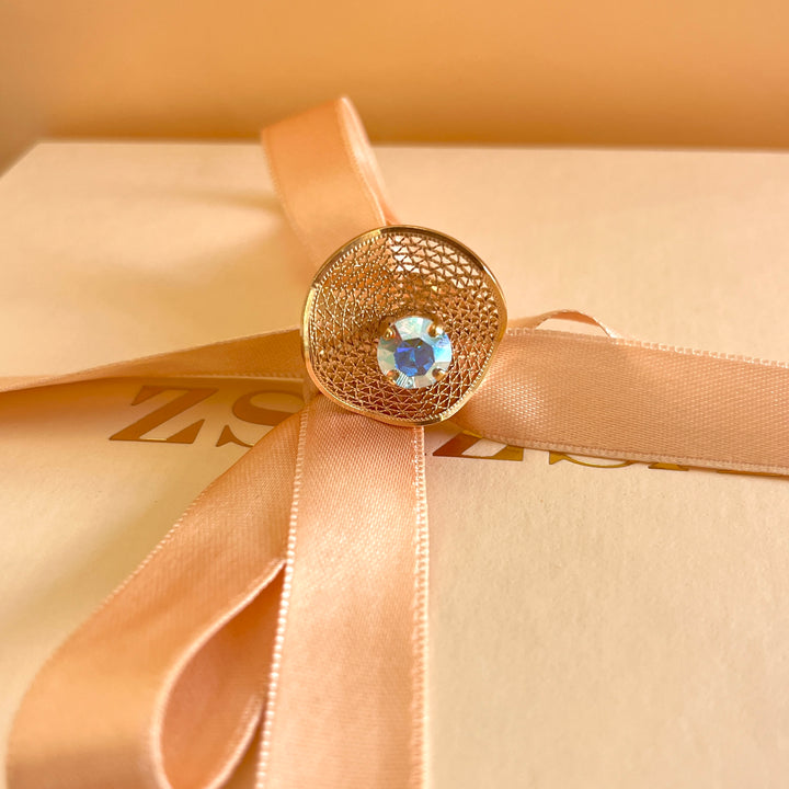 Aurora borealis Swarovski crystals and pearls handmade set