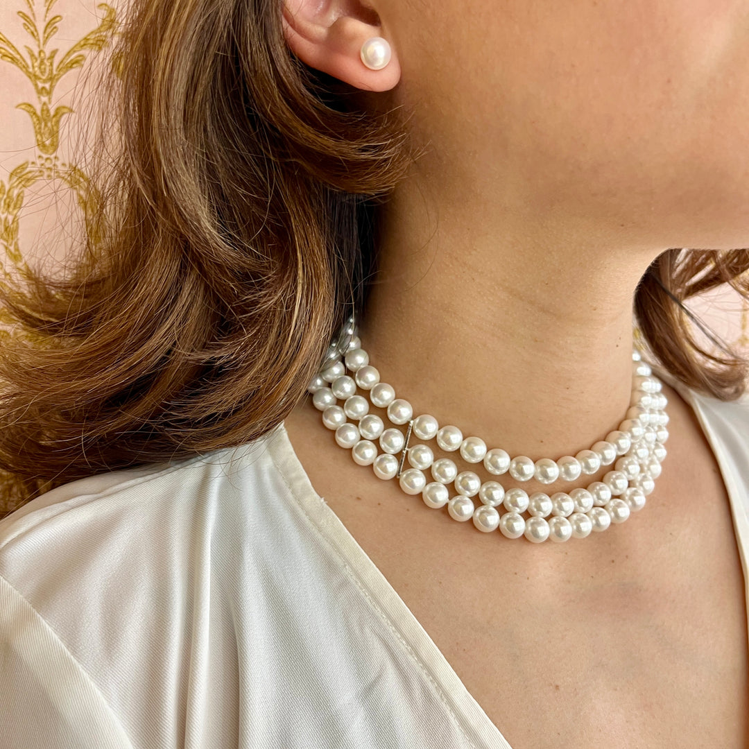 White Mallorca pearls set