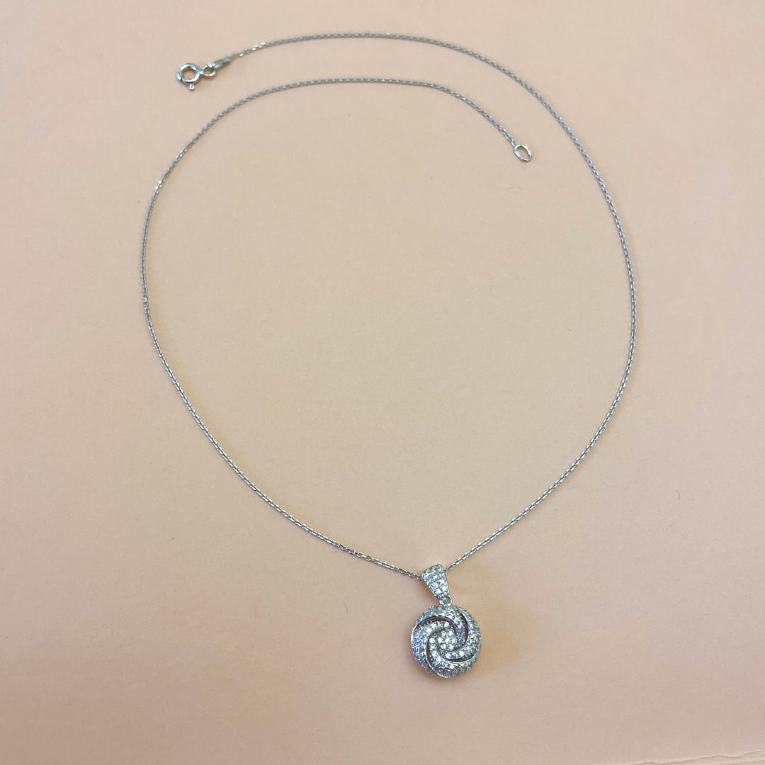 Silver round zircone set