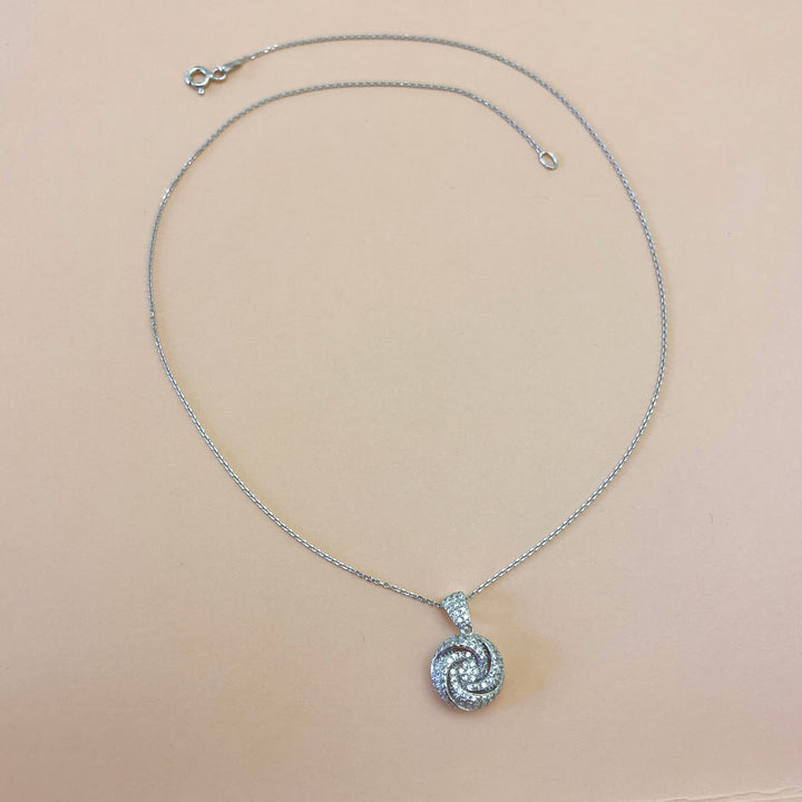 Silver round zircone set