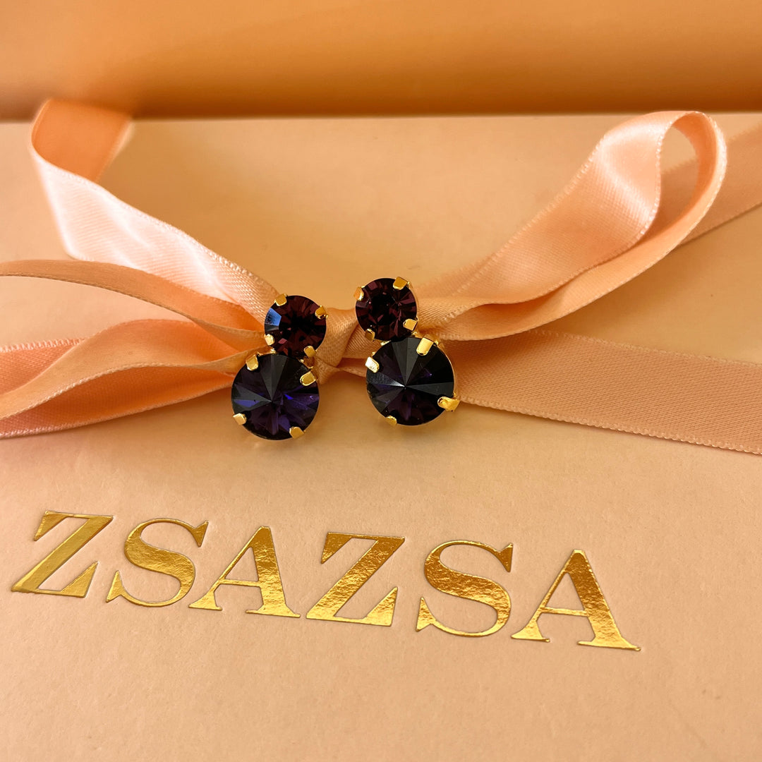 Purple preciosa crystals studs