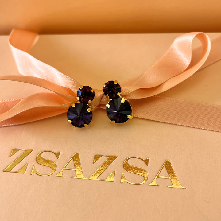 Purple preciosa crystals studs