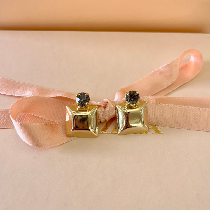 Grey preciosa crystals studs