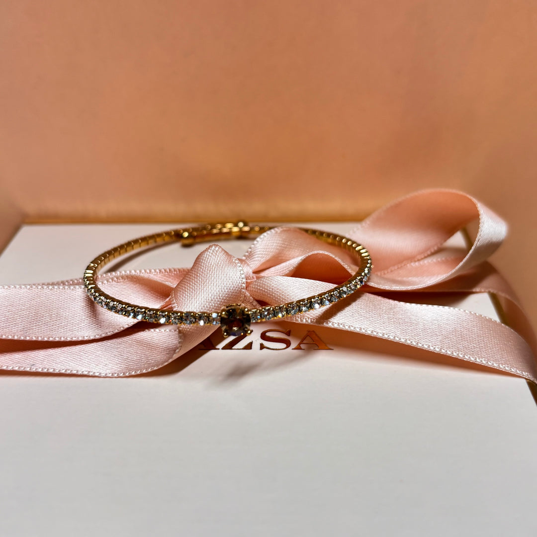 Dainty bronze rhinestone bangle