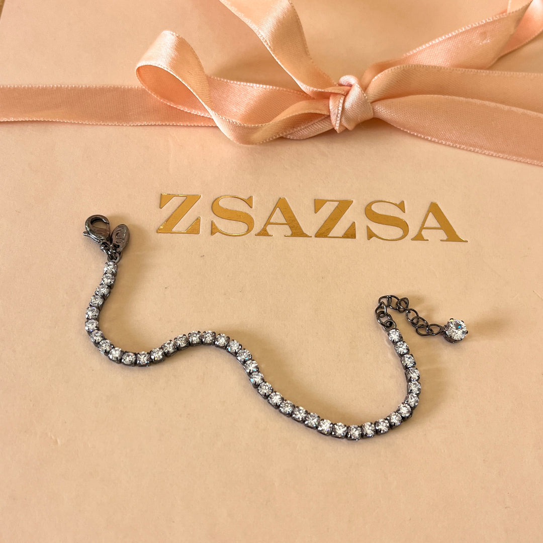 zircone grey gold plated bracelet