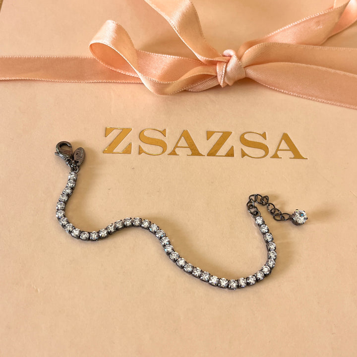 zircone grey gold plated bracelet