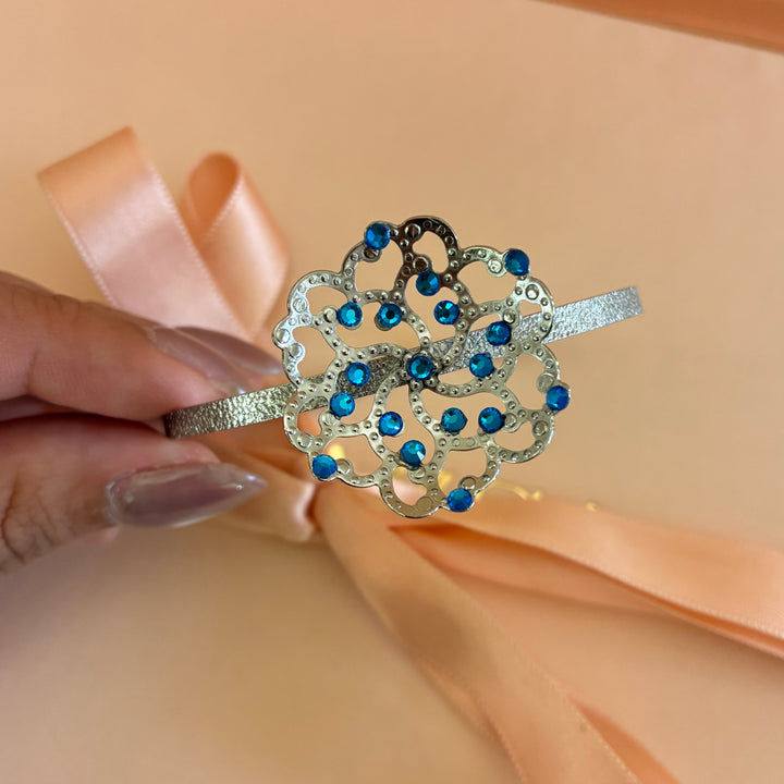 Handmade Royal blue silver set