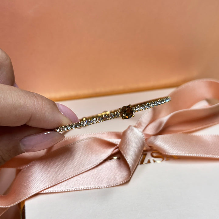 Dainty bronze rhinestone bangle