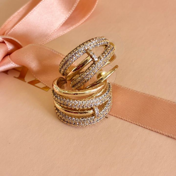 Gold plated zircone hoops