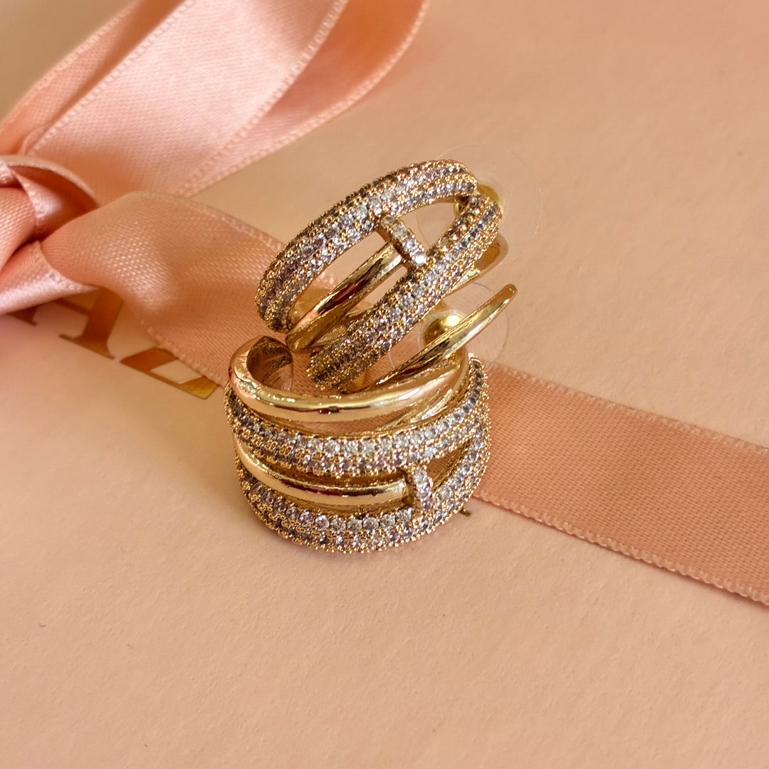 Gold plated zircone hoops