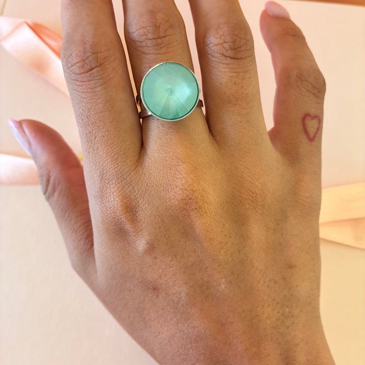 Mint Swarovski crystals set