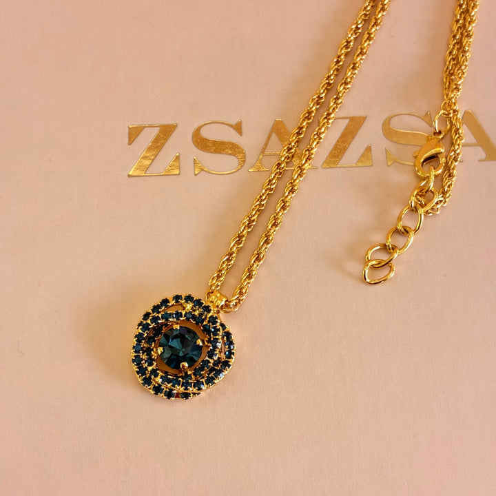 Navy blue Preciosa crystals pendant
