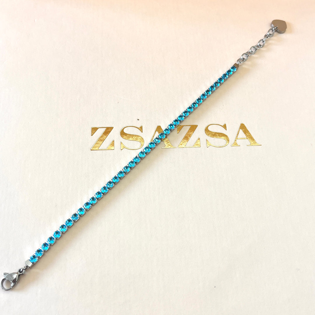 Turquoise tennis zircone bracelet