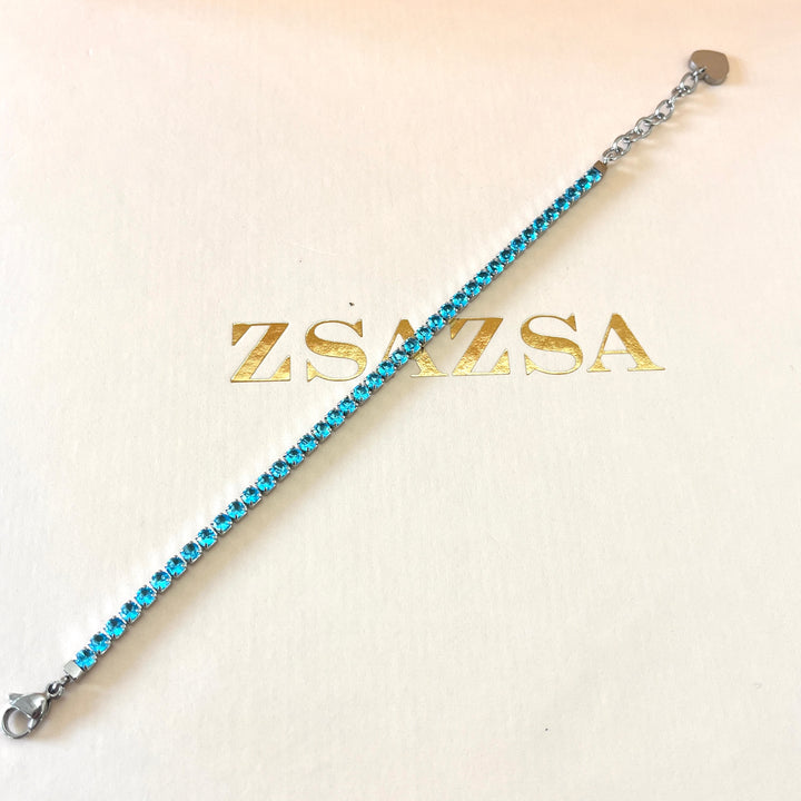 Turquoise tennis zircone bracelet