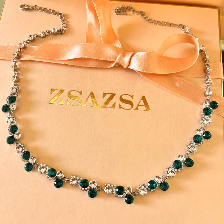 Dark green Swarovski crystals set