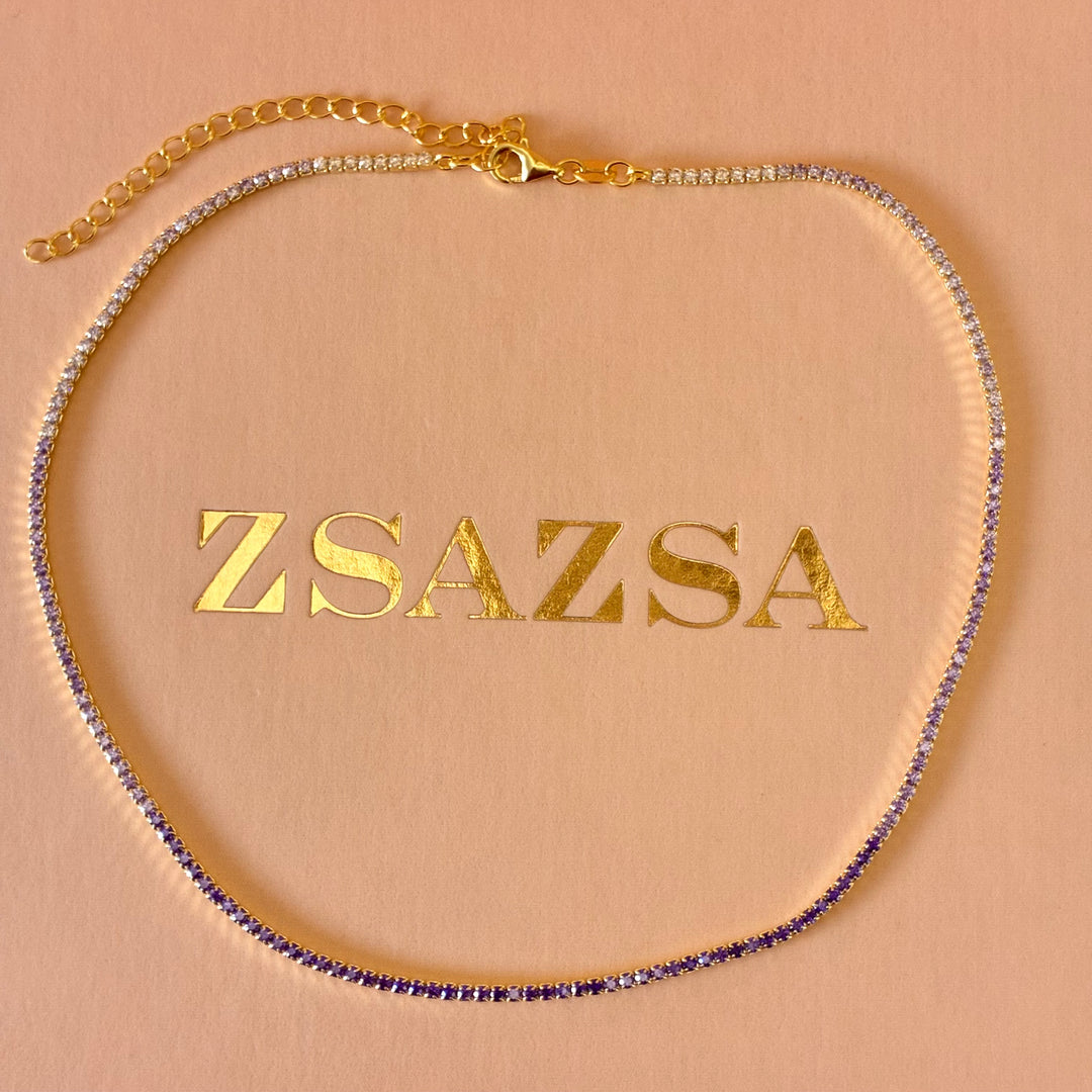 Purple Sterling silver gold plated set