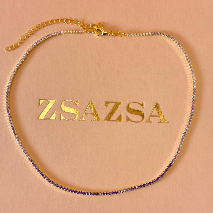 Purple Sterling silver gold plated set