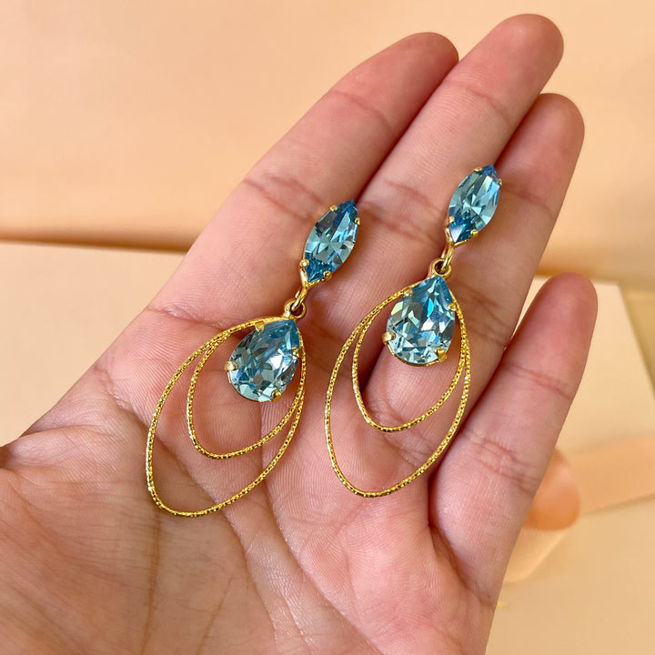 Turquoise Swarovski earrings earrings