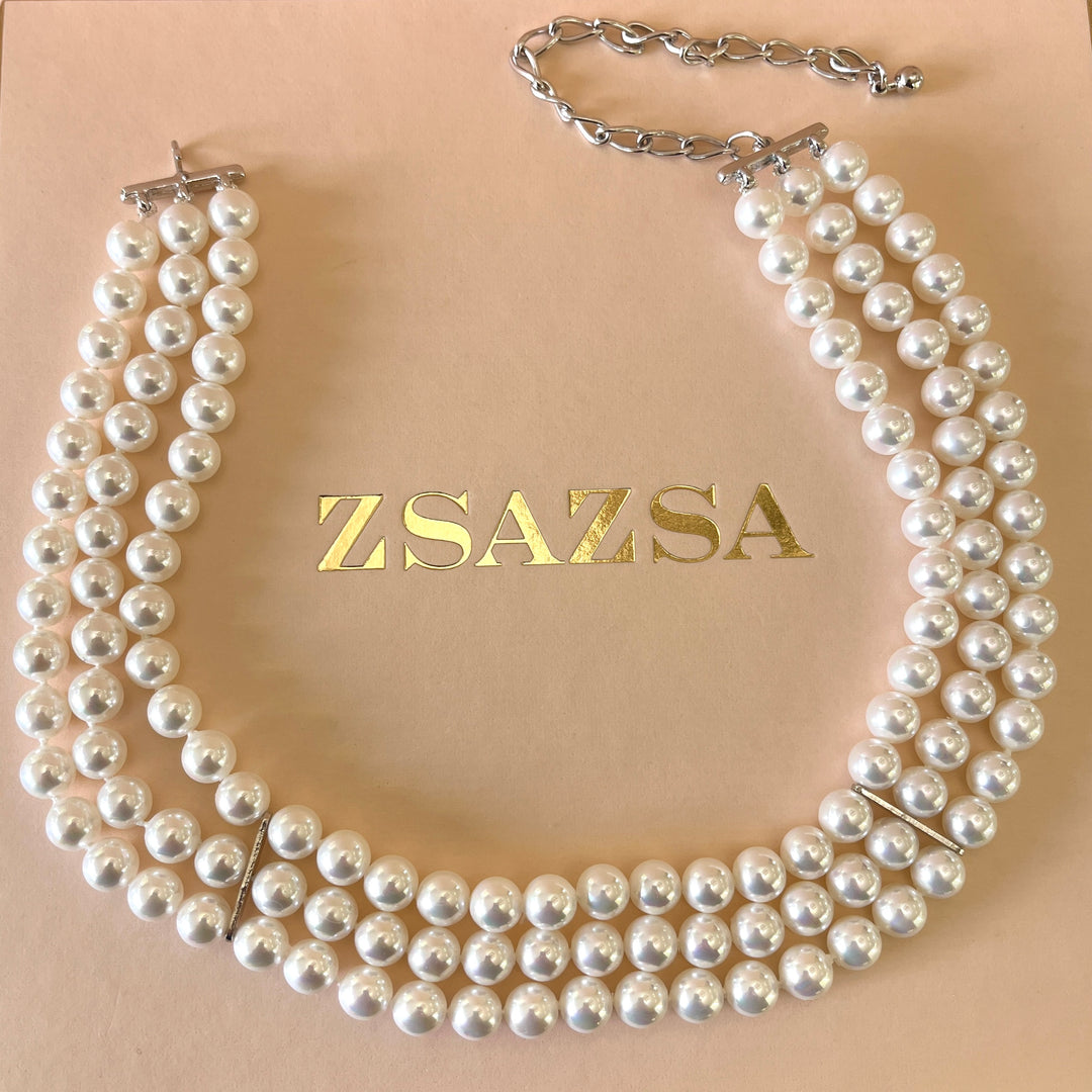 White Mallorca pearls set
