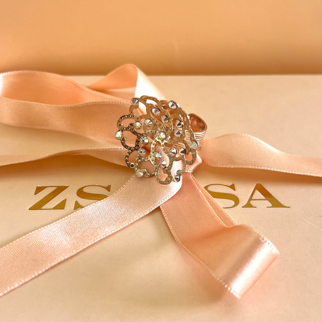 Aurora borealis and rose gold handmade set