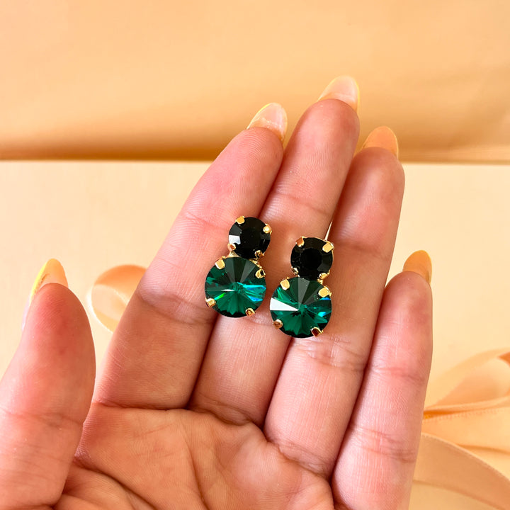 Dark green preciosa crystals studs