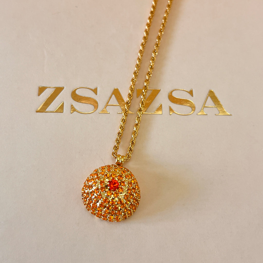 Orange Half of ball Swarovski crystal set