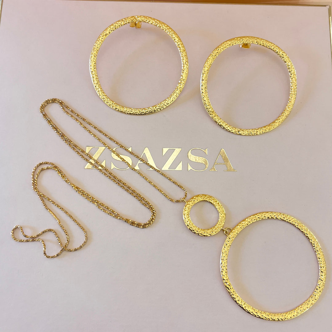 Round gold handmade set