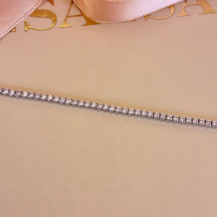 Light pink sterling silver bracelet