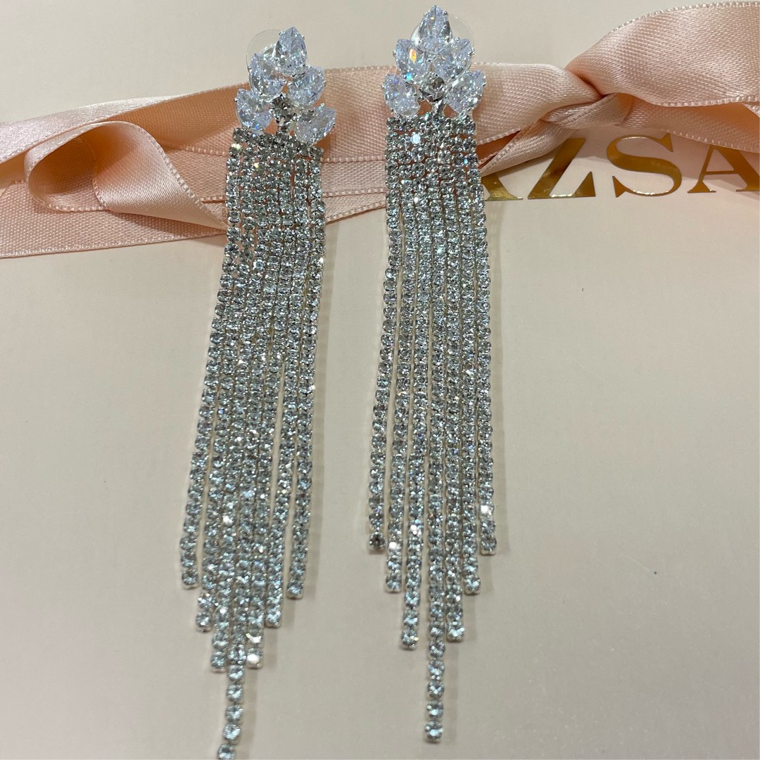 Marquise fringe earrings