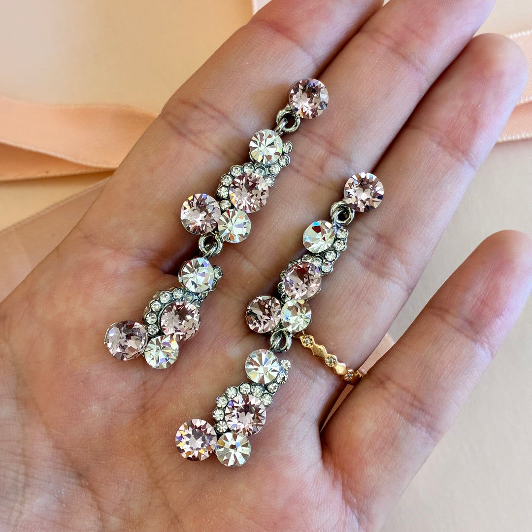 Lilac Swarovski crystals silver set