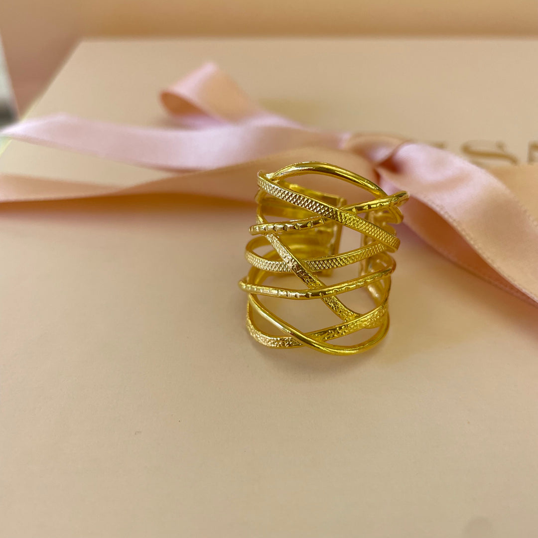 Twisted gold handmade set