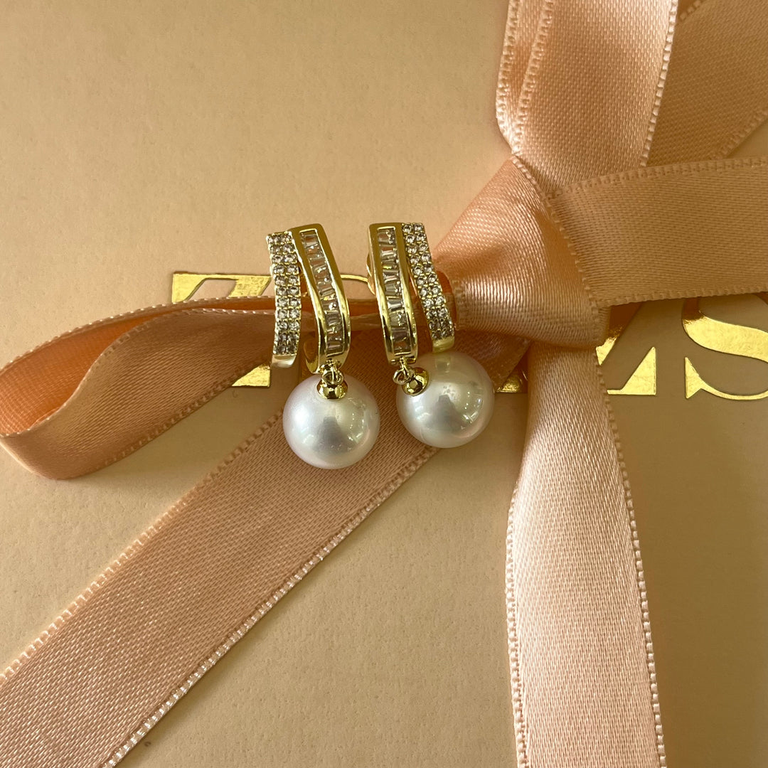 Zircone & pearls earrings