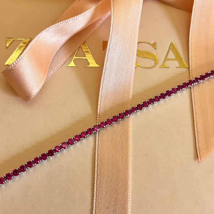 Fuchsia zircone bracelet