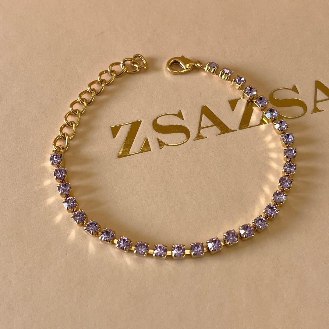 Lilac Swarovski crystals bracelet