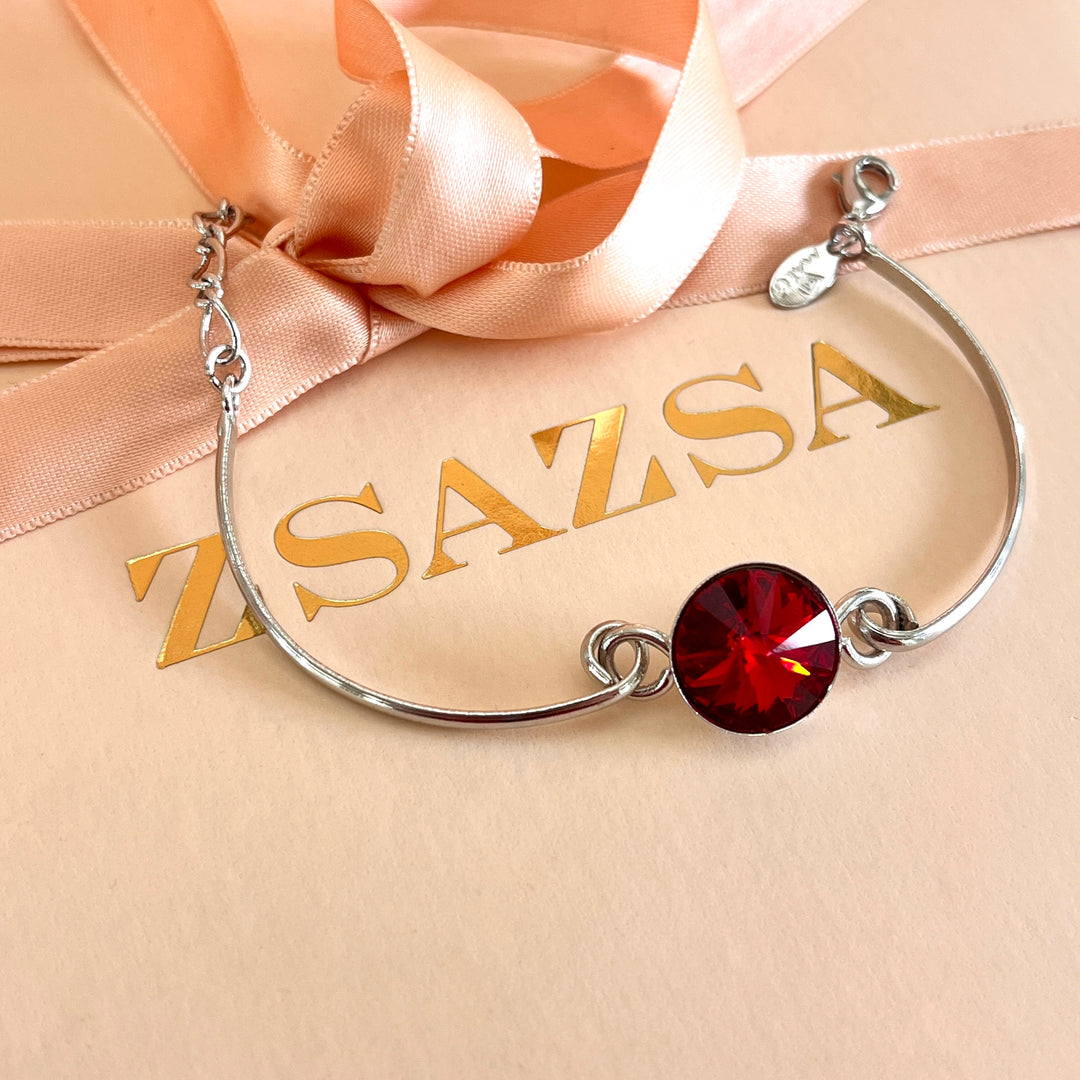 Red Swarovski crystals bracelet