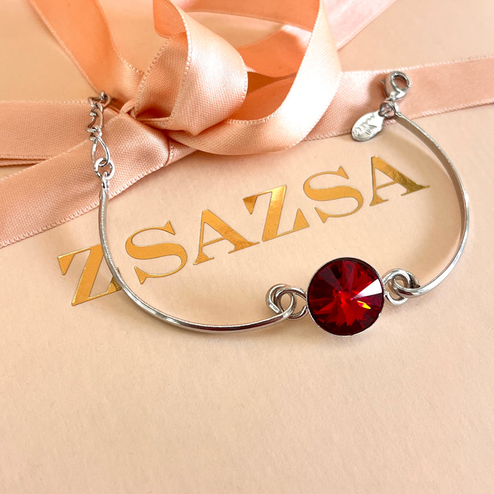Red Swarovski crystals bracelet