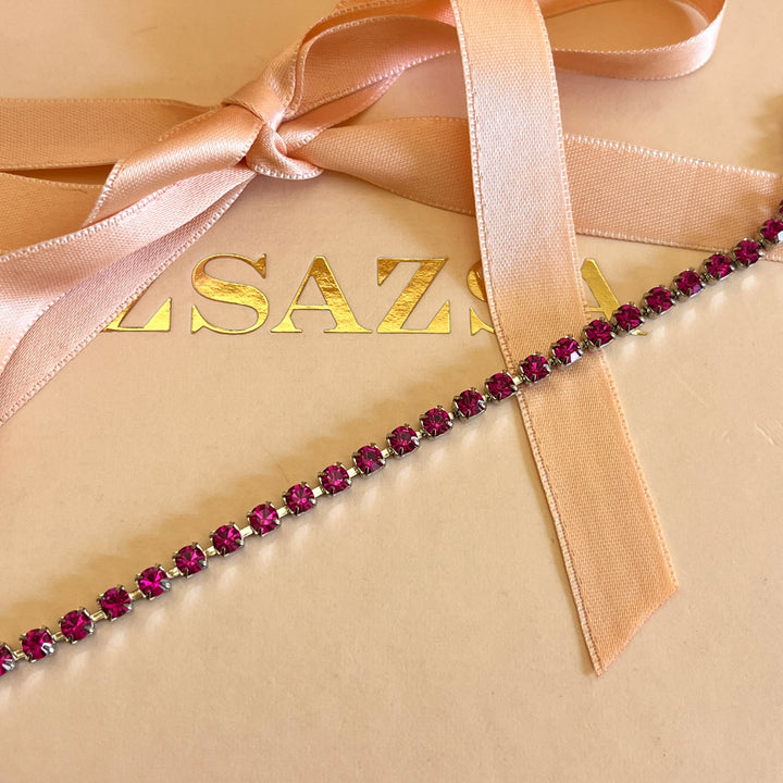 Fuchsia Swarovski crystals bracelet